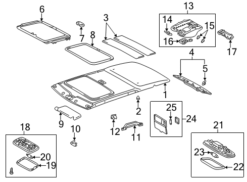 2001 Toyota 4Runner Sunroof Relay & Switch Assy, Sliding Roof Diagram for 85920-35010-B0