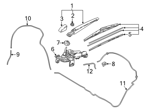 2021 Toyota C-HR Wipers Wiper Blade Refill Diagram for 85214-F4030
