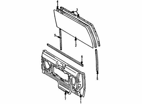 1989 Toyota 4Runner Gate & Hardware Back Door Lock Assembly Diagram for 69390-89102