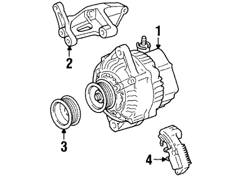 1997 Toyota T100 Alternator Alternator Mount Bracket Diagram for 12511-75041