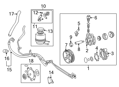 2002 Toyota Tundra P/S Pump & Hoses, Steering Gear & Linkage Union Nut Diagram for 44308-0C010