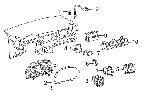 2016 Scion iM Switches Cluster Assembly Diagram for 83800-1AA60