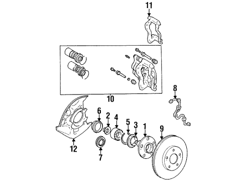 1991 Toyota MR2 Front Brakes Disc Brake Dust Cover, Front Right Diagram for 47781-17030