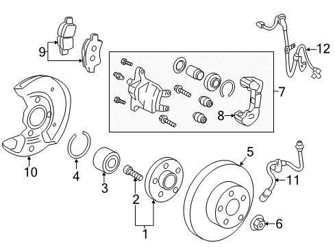 2014 Scion iQ Brake Components Brake Hose Diagram for 90947-02G44