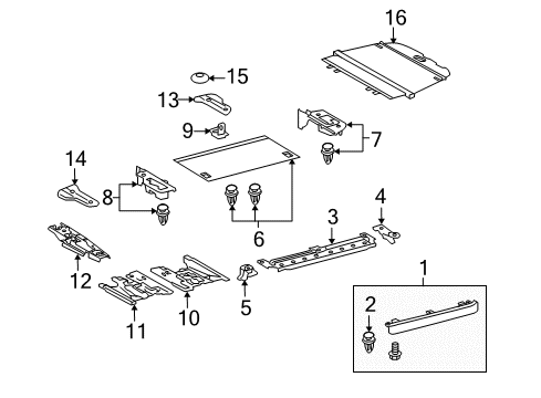 2012 Lexus GX460 Interior Trim - Rear Body Reinforce Panel Bracket Diagram for 58458-60010