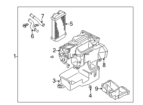 1997 Toyota 4Runner Heater Core & Control Valve Duct Diagram for 87211-35270