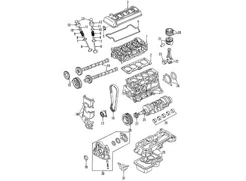 1995 Toyota Celica Engine Parts, Mounts, Cylinder Head & Valves, Camshaft & Timing, Oil Cooler, Oil Pan, Oil Pump, Crankshaft & Bearings, Pistons, Rings & Bearings Pulley, Camshaft Timing Diagram for 13523-16050