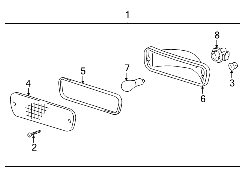 1995 Toyota Tacoma Signal Lamps Gasket, Front Turn Signal Diagram for 81512-35100