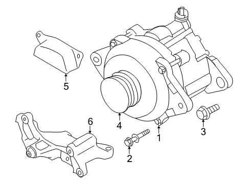 2018 Toyota 86 Alternator Alternator Bracket Diagram for SU003-00507