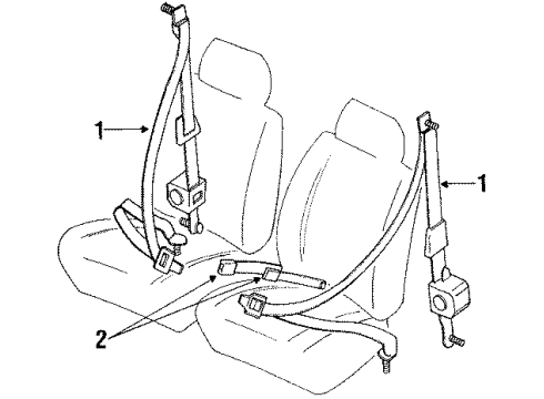 1995 Toyota 4Runner Front Seat Belts Belt Assy, Front Seat Inner, LH Diagram for 73240-35370-B0