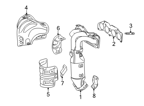 2013 Toyota RAV4 Exhaust Manifold Exhaust Manifold Diagram for 25051-0V110