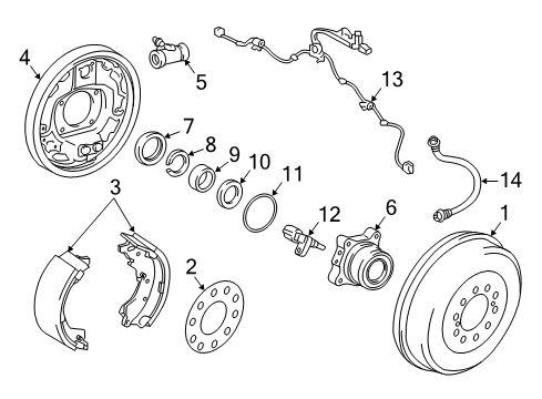 2017 Toyota Tacoma Anti-Lock Brakes Wheel Cylinder Diagram for 47550-04030
