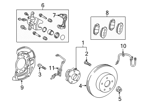 2018 Toyota Prius Brake Components Rotor Diagram for 43512-47060