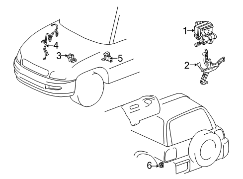 2001 Toyota RAV4 Hydraulic System Overhaul Kit Diagram for 04493-42050