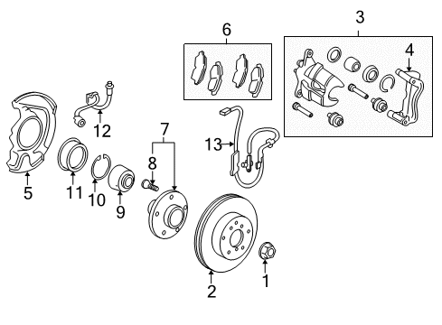 2012 Lexus ES350 Brake Components Rotor Diagram for 43512-33140