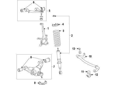 2018 Toyota Sequoia Front Suspension Components, Lower Control Arm, Upper Control Arm, Ride Control, Stabilizer Bar Coil Spring Diagram for 48131-0C561
