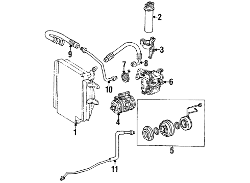 1986 Toyota Tercel Air Conditioner, Hoses & Pipes REMAN A/C Compressor Diagram for 88320-16030-84