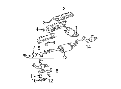2006 Toyota 4Runner Exhaust Components Manifold Gasket Diagram for 17173-50030