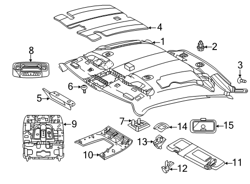 2022 Toyota GR Supra Interior Trim - Roof Sunvisor Diagram for 74310-WAA03