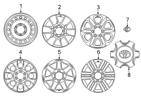 2019 Toyota 4Runner Wheels Wheel, Spare Diagram for 42611-35550