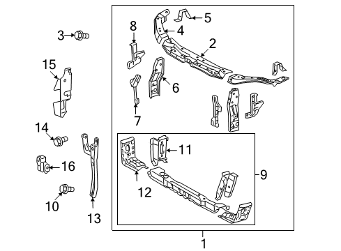 2010 Toyota Camry Automatic Temperature Controls Side Seal Diagram for 53293-06150