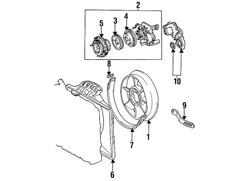 1994 Toyota T100 Water Pump, Cooling Fan Fan Clutch Diagram for 16210-75060