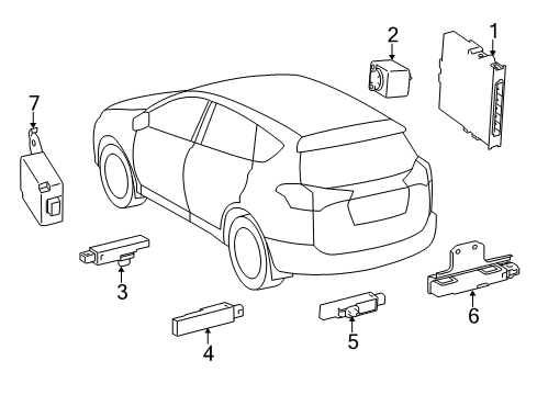 2014 Toyota RAV4 Keyless Entry Components Antenna Diagram for 89997-42010
