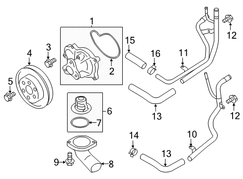2020 Toyota 86 Water Pump By-Pass Pipe Diagram for SU003-00294