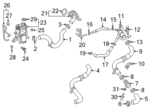 2021 Toyota RAV4 Powertrain Control Water Outlet Gasket Diagram for 16341-F0010