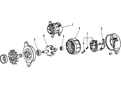 1984 Toyota Corolla Alternator Rotor Diagram for 27330-63041