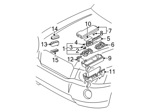 2001 Toyota Highlander Electrical Components Relay Box Diagram for 82602-07010