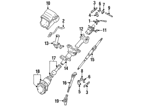 1992 Toyota Cressida Steering Column Housing & Components, Shaft & Internal Components, Shroud, Switches & Levers Switch Assy, Windshield Wiper Diagram for 84652-22490