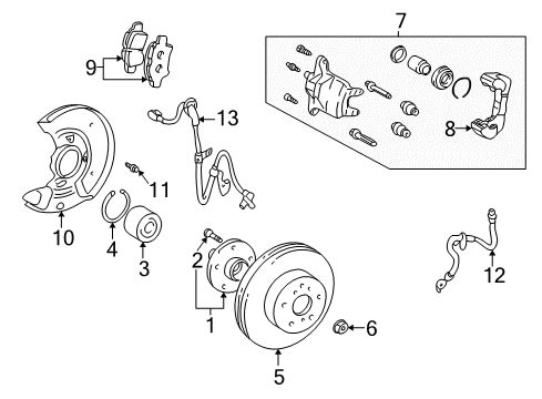 2009 Scion tC Anti-Lock Brakes Splash Shield Diagram for 47781-12240