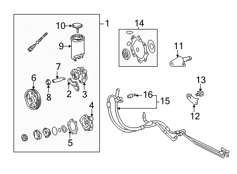 2000 Toyota Tundra P/S Pump & Hoses, Steering Gear & Linkage Housing Diagram for 44302-04020