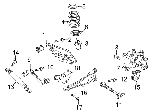 2015 Toyota RAV4 Rear Suspension, Lower Control Arm, Upper Control Arm, Stabilizer Bar, Suspension Components Shock Diagram for 48531-0R051