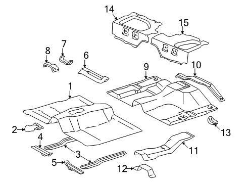 2001 Toyota Tacoma Cab - Floor Bracket Diagram for 57024-35011