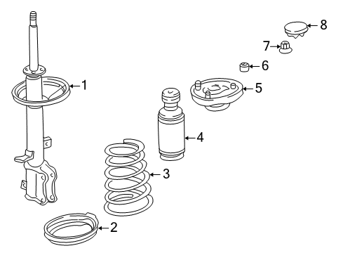 2000 Toyota Corolla Struts & Components - Rear Insulator, Rear Coil Spring Diagram for 48258-02020