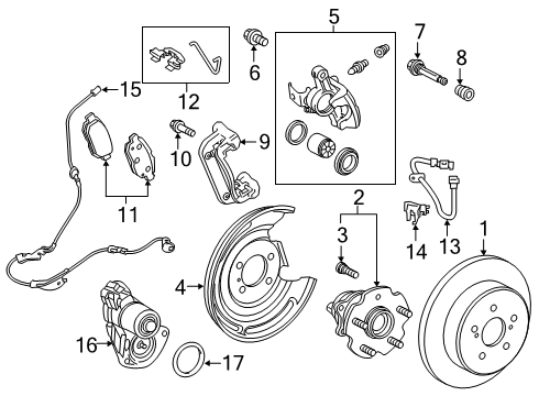 2019 Toyota Corolla Rear Brakes Backing Plate Diagram for 47043-02130