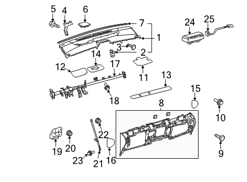 2004 Toyota Prius Cluster & Switches, Instrument Panel Bracket Bolt Diagram for 90119-A0032