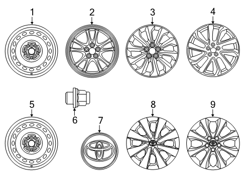 2022 Toyota Corolla Wheels, Wheel Covers & Trim Wheel, Spare Diagram for 42611-47631
