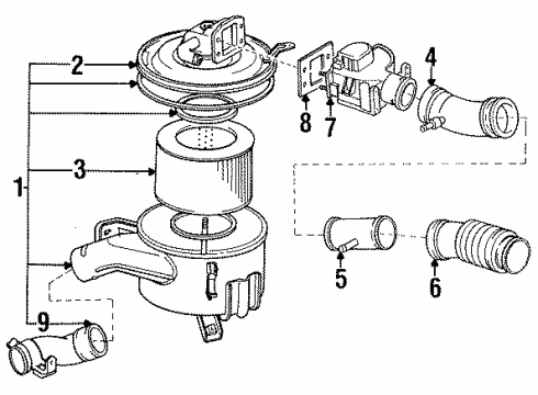 1992 Toyota Land Cruiser Powertrain Control Throttle Position Sensor Diagram for 89452-14050