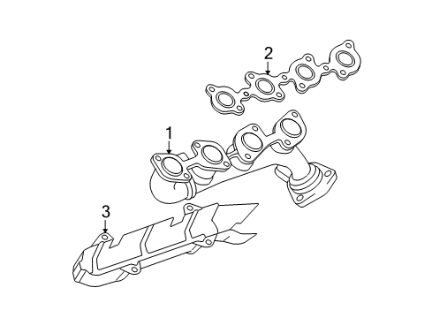 2001 Toyota Tundra Exhaust Manifold Exhaust Manifold Diagram for 17104-50151