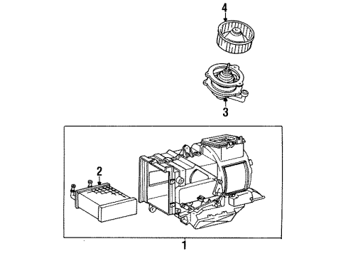 1984 Toyota Corolla Blower Motor & Fan Resistor, Heater Blower Diagram for 87138-12091