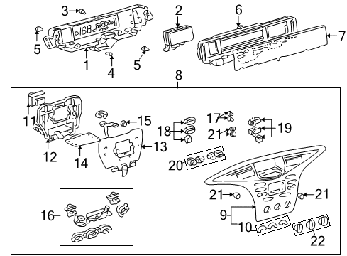 2003 Toyota Prius Instruments & Gauges Case, Combination Meter Diagram for 83801-47031