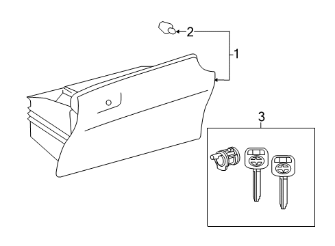2011 Scion tC Glove Box Glove Box Assembly Diagram for 55550-21050-B0