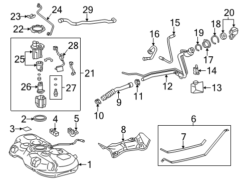 2016 Toyota Prius V Fuel Supply Fuel Pump Assembly Lock Ring Diagram for 77144-47050
