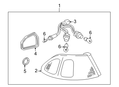 2000 Toyota Corolla Tail Lamps Socket Diagram for 81555-02070