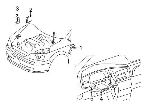 1999 Toyota Sienna Powertrain Control Coil Assembly Diagram for 90080-19012