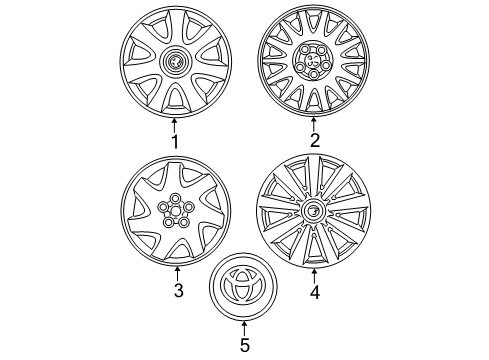 2005 Toyota Camry Wheel Covers & Trim Ornament Diagram for 42603-33090