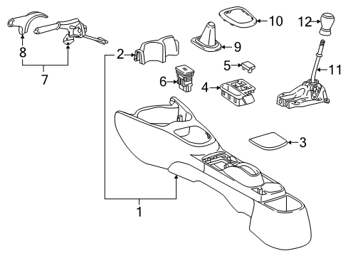 2014 Toyota Yaris Parking Brake Shift Boot Diagram for 58808-52150-C0